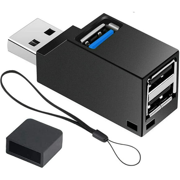USB Hub,3 Port High Speed Splitter Plug and Play Bus Powered for MacBook, Mac Pro/Mini, iMac, Surface Pro, XPS, Notebook PC, USB Flash Drives, Mobile HDD, USB Radiator, Scanner, Mobile Phone (Black)