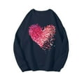 thumbnail image 6 of Craaazy Women's Heart Printed Valentines Shirts Crewneck Loose Long Sleeve Tops Gifts, 6 of 7