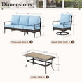 thumbnail image 3 of SUMMIT LIVING 4-Piece Outdoor Patio Conversation Set with Swivel Chairs, Outdoor Patio Furniture Set with Wood-look Coffee Table for 5 People, Blue, 3 of 12