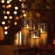 thumbnail image 2 of Vela LED, juego de 3 velas LED sin llama, gris, con control remoto y temporizador, 10 cm, 12,5 cm, 15 cm de altura, lámpara de cera a pilas, luz parpadeante realista., 2 of 5