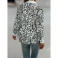 thumbnail image 4 of Leopard Print Shacket Jacket, Casual Button Front Turn Down Collar Long Sleeve Outerwear, Women's Clothing, 4 of 5