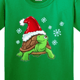 thumbnail image 4 of Inktastic Christmas Turtle in with Santa Hat and Snowflakes Youth T-Shirt, 4 of 5