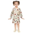 thumbnail image 2 of Girls' long-sleeved dress Rabbit Leaf Red Fruit Girls' A-line dress with ribbed cuffs Soft and comfortable, 2 of 6