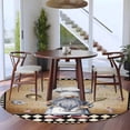 thumbnail image 3 of Vintage Gnomes Round Area Rug 7Ft Washable Circle Rugs for Dorm Laundry Room, Black White Checkered Retro Art Non-Slip Carpet Floor Mats Indoor Outdoor Carpet Runner Aesthetic Home Decor, 3 of 8