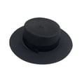 thumbnail image 2 of Straw Beach Sun Hat, Wide Brim Panama Hat for Women and Men, Summer UV Protection Boater Hat for Vacation, Travel, Garden Party, and Outdoor Activities Dark Gray, 2 of 4