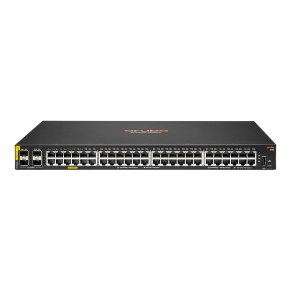 HPE Aruba Networking CX 6100 48G Classe4 PoE 4SFP+ 740W Commutateur - Commutateur - L3 - Géré - 48 x 10/100/1000 (PoE+) + 4 x 1 Gigabit / 10 Gigabit SFP+ (Liaison Montante) - Flux d'Air Côté à Côté - Monté sur Rack, Monté au Mur - PoE+ (740 W) - CTO