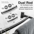 thumbnail image 6 of Double Curved Shower Rod, Metal Construction, Adjustable Between 44 to 70 Inches, Aluminum Rods and Zinc Mounting Hardware, Quality Modern Bathware, Black Finish, 6 of 9