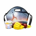 thumbnail image 5 of SUNENAT Neoprene Lunch Boxes Lunch Bag Tote Funny Sports Decor A Man Playing Basketball in Space Large Insulated Neoprene Gourmet Tote Cooler Warm Pouch with Shoulder Strap, 5 of 5