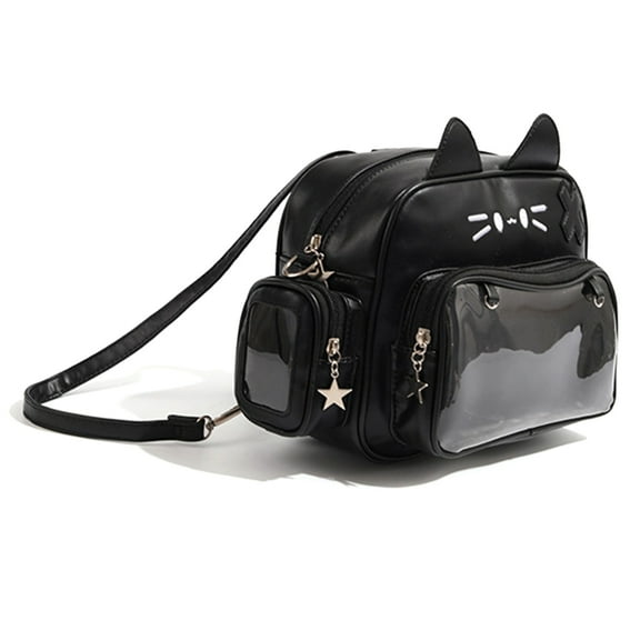 Yokua Cats Itabag Backpack Large Compartment Crossbody Bag with Pin Display Pocket