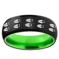thumbnail image 2 of Deer Tracks 8MM Dome Black And Green Tungsten Carbide Ring, 2 of 2