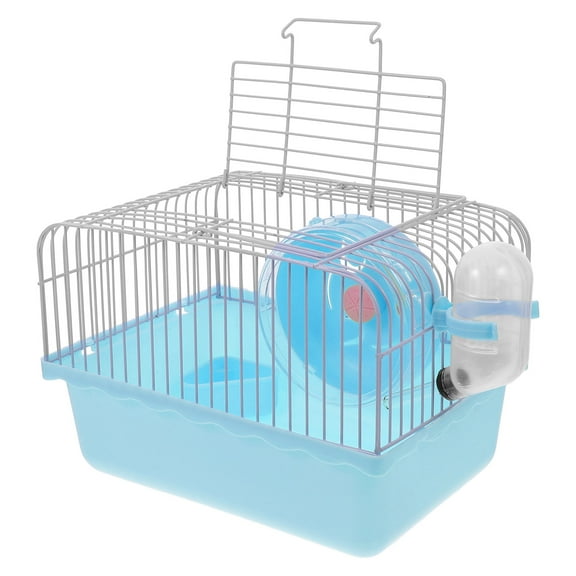 NIAIZEK Portable Blue Hamster Carrier Cage with Water Bottle Holder and Accessories for Small Pets