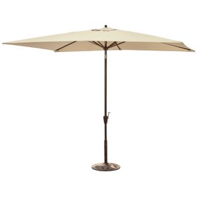 10x6 5ft Rectangle Outdoor Patio Beach Market Aluminium Umbrella W Sun Shade Solar Powered Led Light Crank Tilt Walmart Com Walmart Com