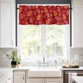 thumbnail image 3 of Christmas Gingerbread Man Kitchen Curtains and Valances Set, Cowboy Hat Horseshoe Poinsettia Red Rod Pocket Window Valance Window Curtain Panels for Living Room Bedroom Laundry, 27.5x24in, 3 Pieces, 3 of 7