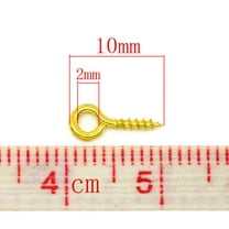 BA049 - 1000 pcs. Gold Plated Screw Eyes Bails Top Drilled - 10mm x 4mm