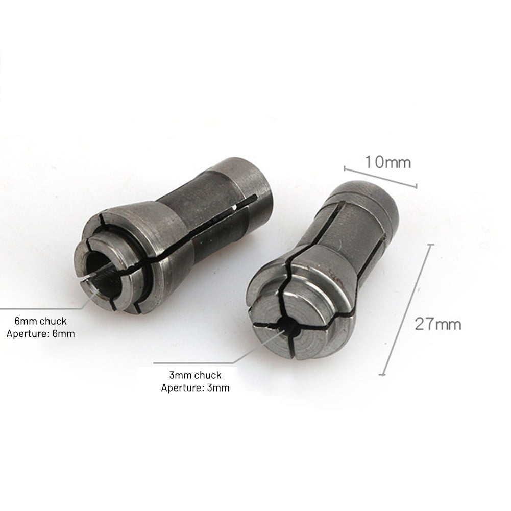 Sufanic 2Pcs Die Grinder Router 3/6mm Adapter Chuck Collet Holds Arbors  Shanks Tools - Walmart.com