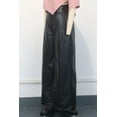 thumbnail image 3 of Fashion Faux-Leather Wide Leg Pants (S, Black), 3 of 4