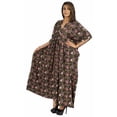 thumbnail image 3 of Moomaya Robe de Nuit Longue Maxi pour Femmes, Cache-Maillot Imprimé à Manches Kimono, Maxi Kaftan, Robe de Nuit, Vêtement de Nuit, 3 of 6