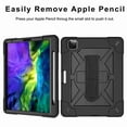 thumbnail image 3 of Dteck Case For iPad Pro 11 2nd Gen 2020 & 1st Gen 2018, Heavy Duty Rugged Drop Proof Shockproof Hybrid Armor Case with Stand Pencil Holder Hand Strap Shoulder Strap, Black, 3 of 8