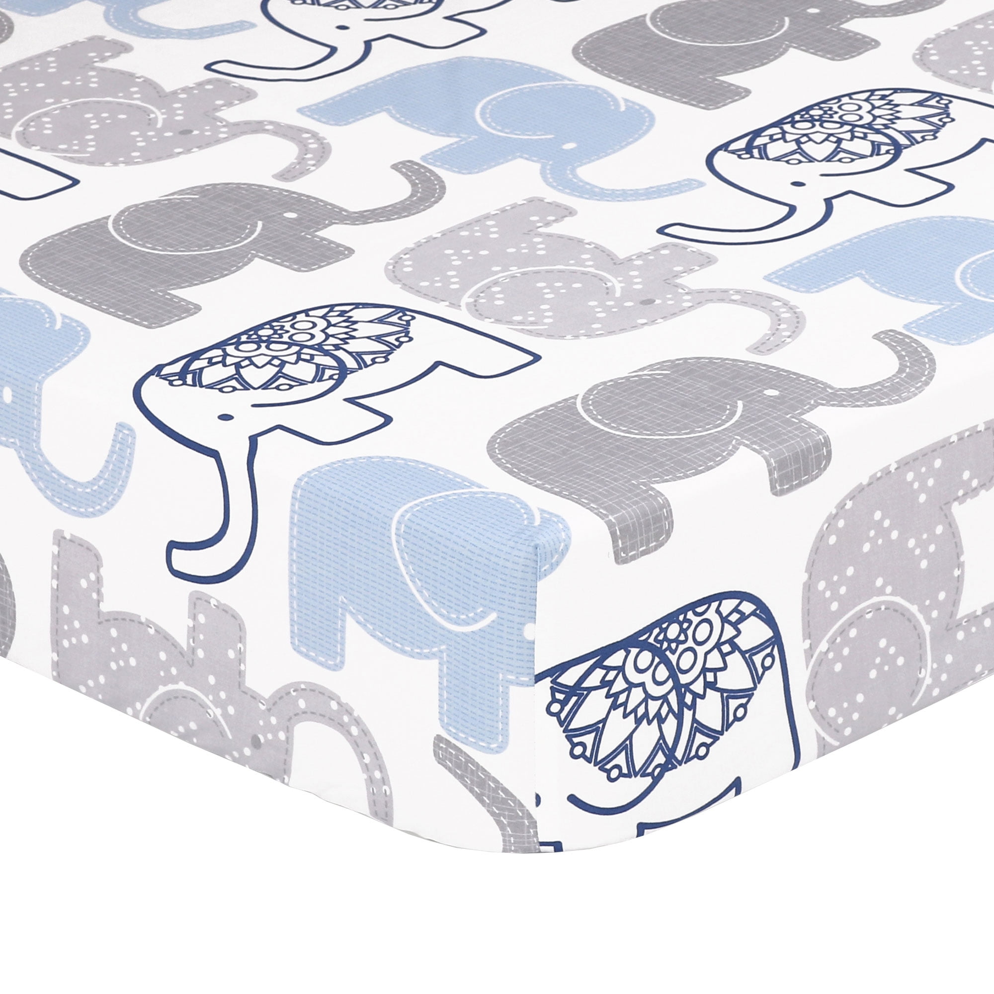 navy blue fitted crib sheet