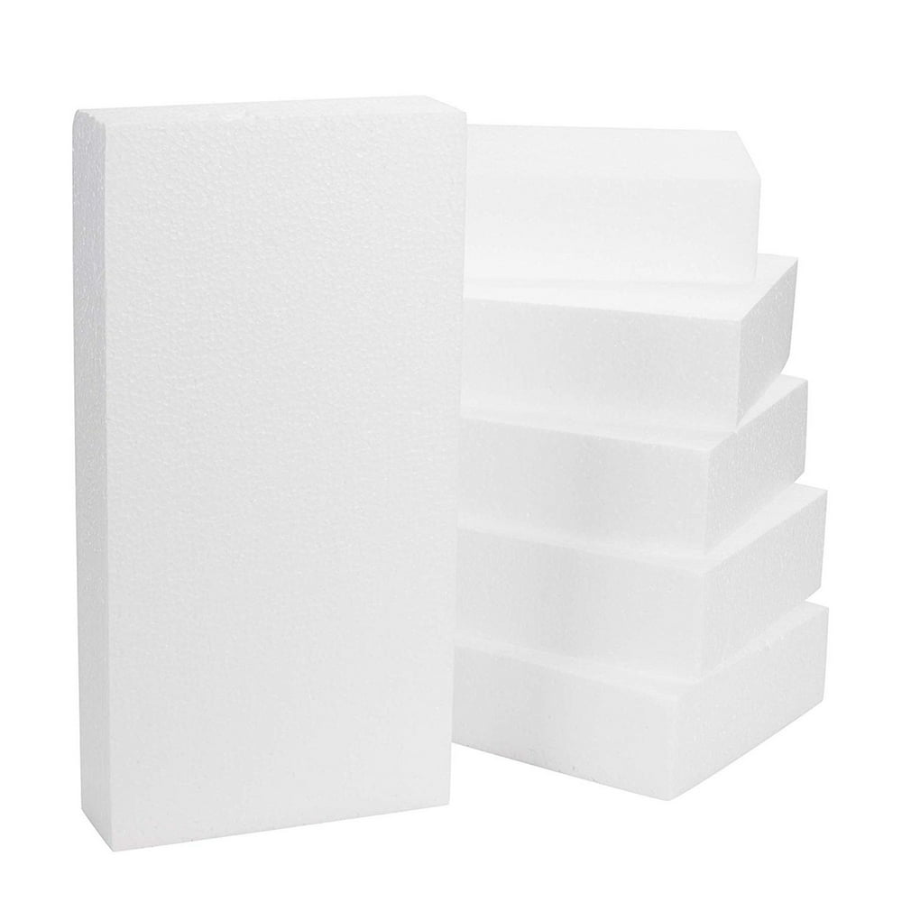 6 Pack Rectangle Craft Foam Block, Sculpture Bricks for Modeling, DIY