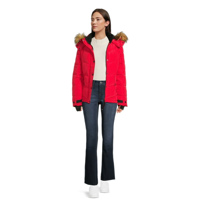 Canada Weather Gear Women's Classic Puffer Jacket with Faux Fur Trim Hood