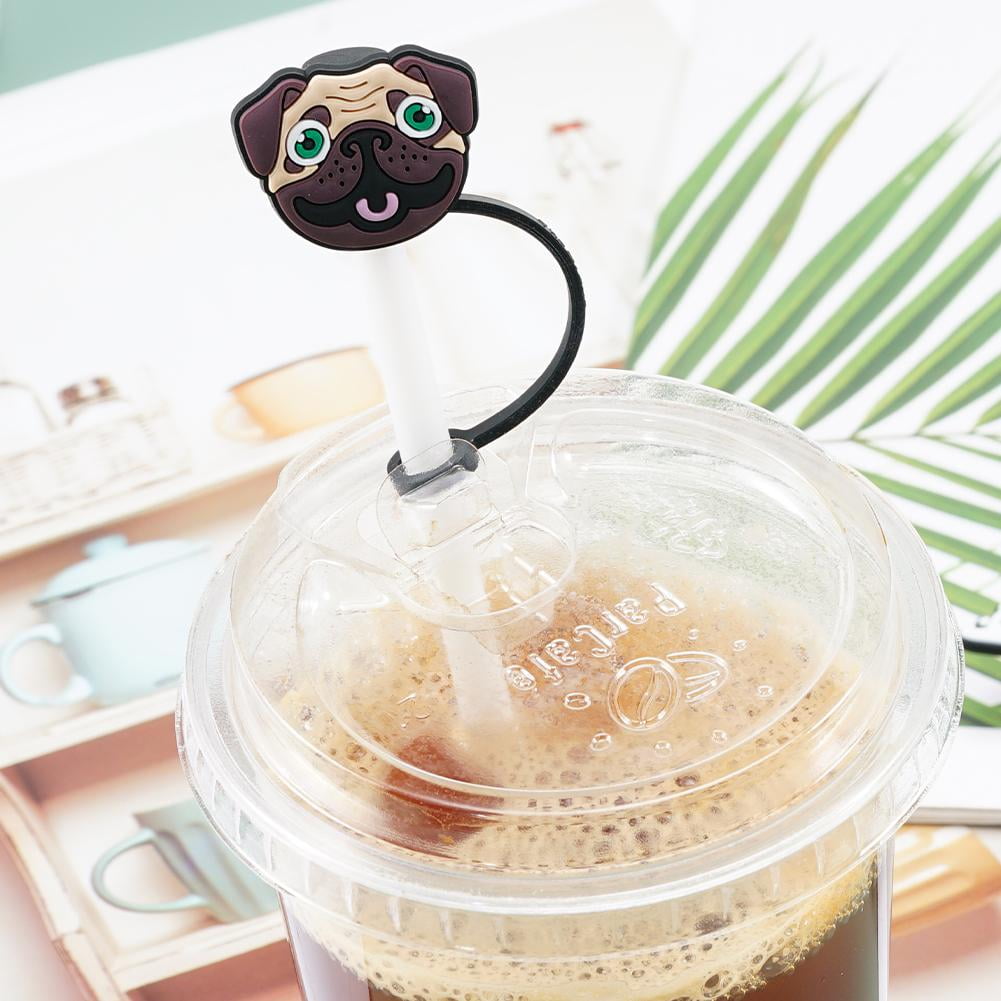 Silicone Animals Straw Cover - 10 Pack Cute Reusable Drinking Straw Caps Lids Dust-proof Straw Plugs for Straw Tips for Home Kitchen Accessories