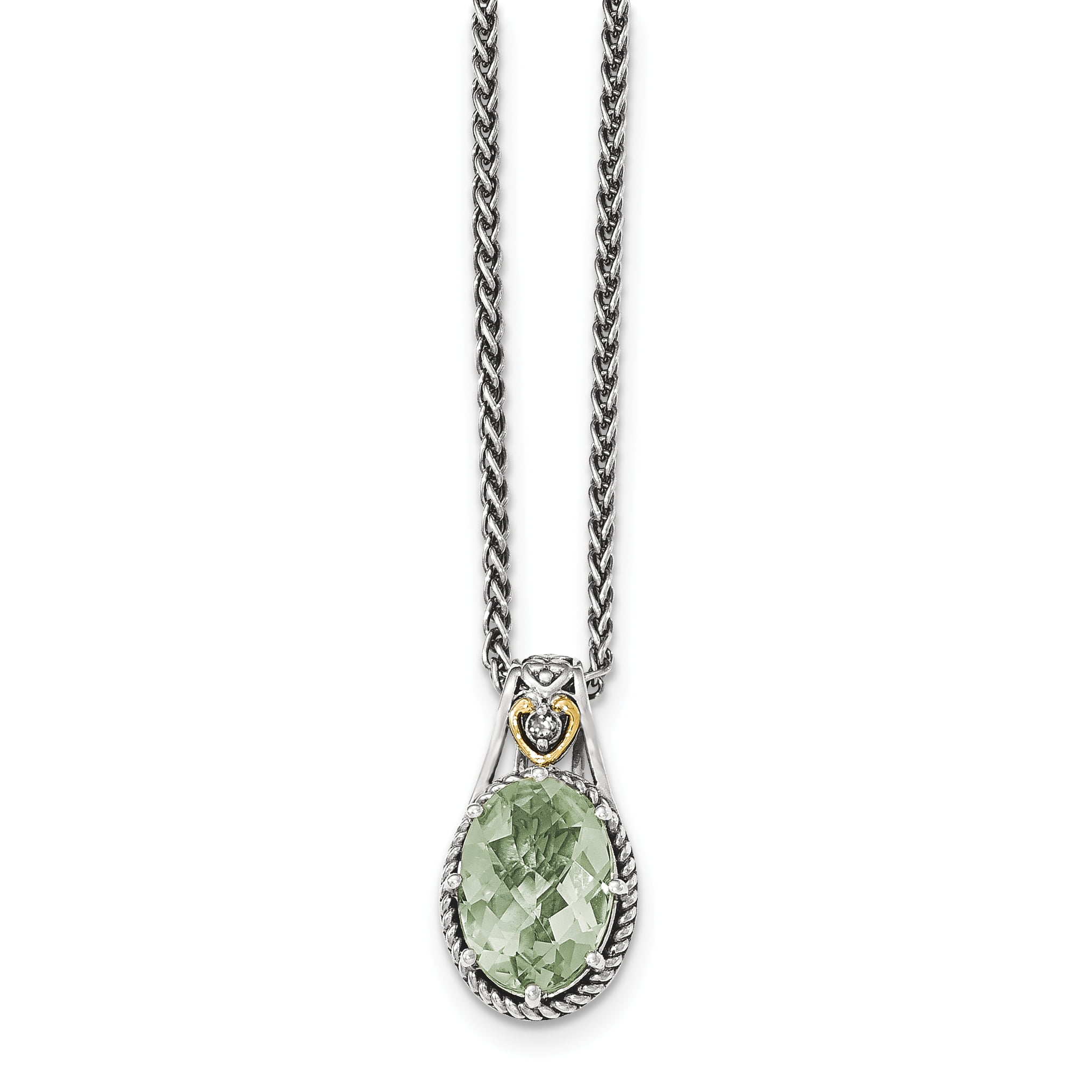 18 Shey Couture 925 Sterling Silver with Gold-Tone Accent Amethyst and Peridot Necklace