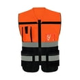 thumbnail image 2 of Chaleco reflectante shamjiam para trabajo transpirable Naranja Negro 2XL, 2 of 8
