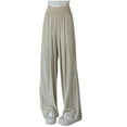 thumbnail image 2 of PNTUTB Women's Ice Silk Wide Leg Pants High Waist Casual Basic Loose-fitting Straight Leg Pants, 2 of 5