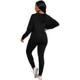 thumbnail image 3 of Two Piece Outfits For Women Jogging Suits Casual Sweatsuits Jogger Long Sleeve Pullover Hoodie Pull On Elastic Band Pants Sets With Pockets, 3 of 4