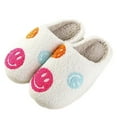 thumbnail image 5 of PacificPlex Womens Smiley Preppy Smile Slippers Retro Plush (5-6, Pink Multi Smile), 5 of 7