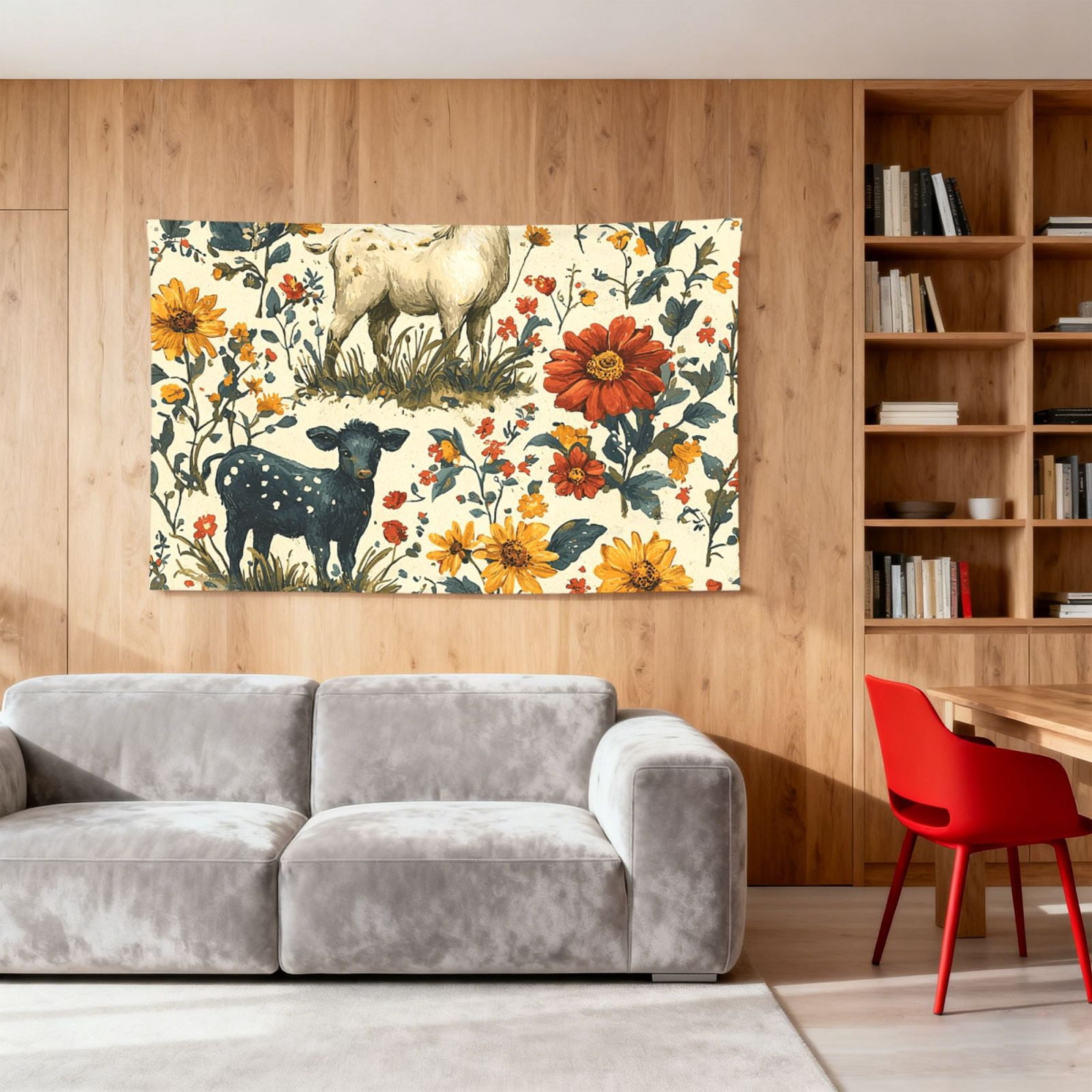 Farm House Animals Goat Four Hole Decorated Banner Flag for Garden Yard Home Decoration Indoor Outdoor 4x6 Ft
