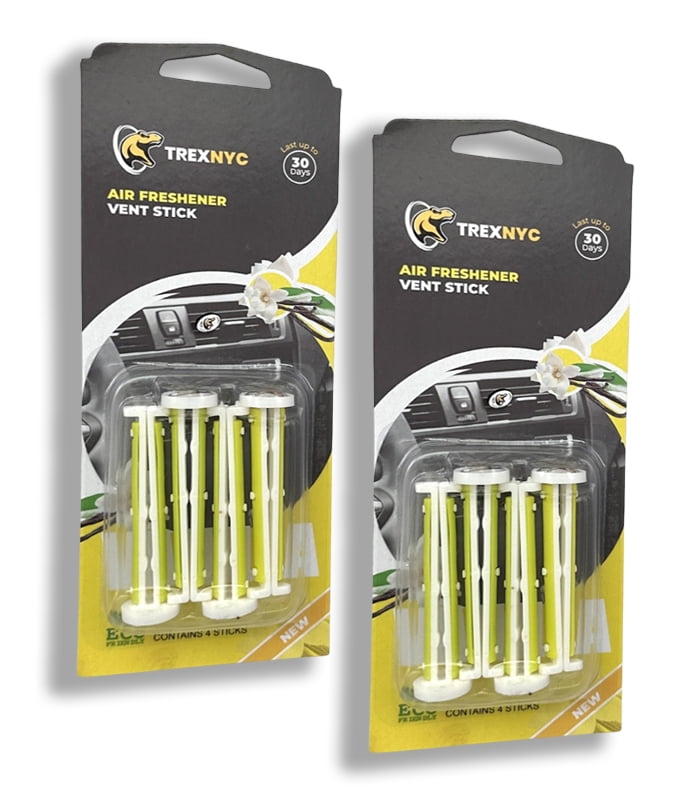 TrexNYC Car Air Fresheners Vent Sticks, Essential Car Odor Eliminator