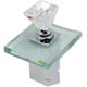 thumbnail image 1 of Dinheiro Grifo de lavabo de estilo europeo con revestimiento de bronce, cascada de vidrio transparente, iluminación LED, agua fría y caliente, grifo para lavabo de baño (color: plata), 1 of 4