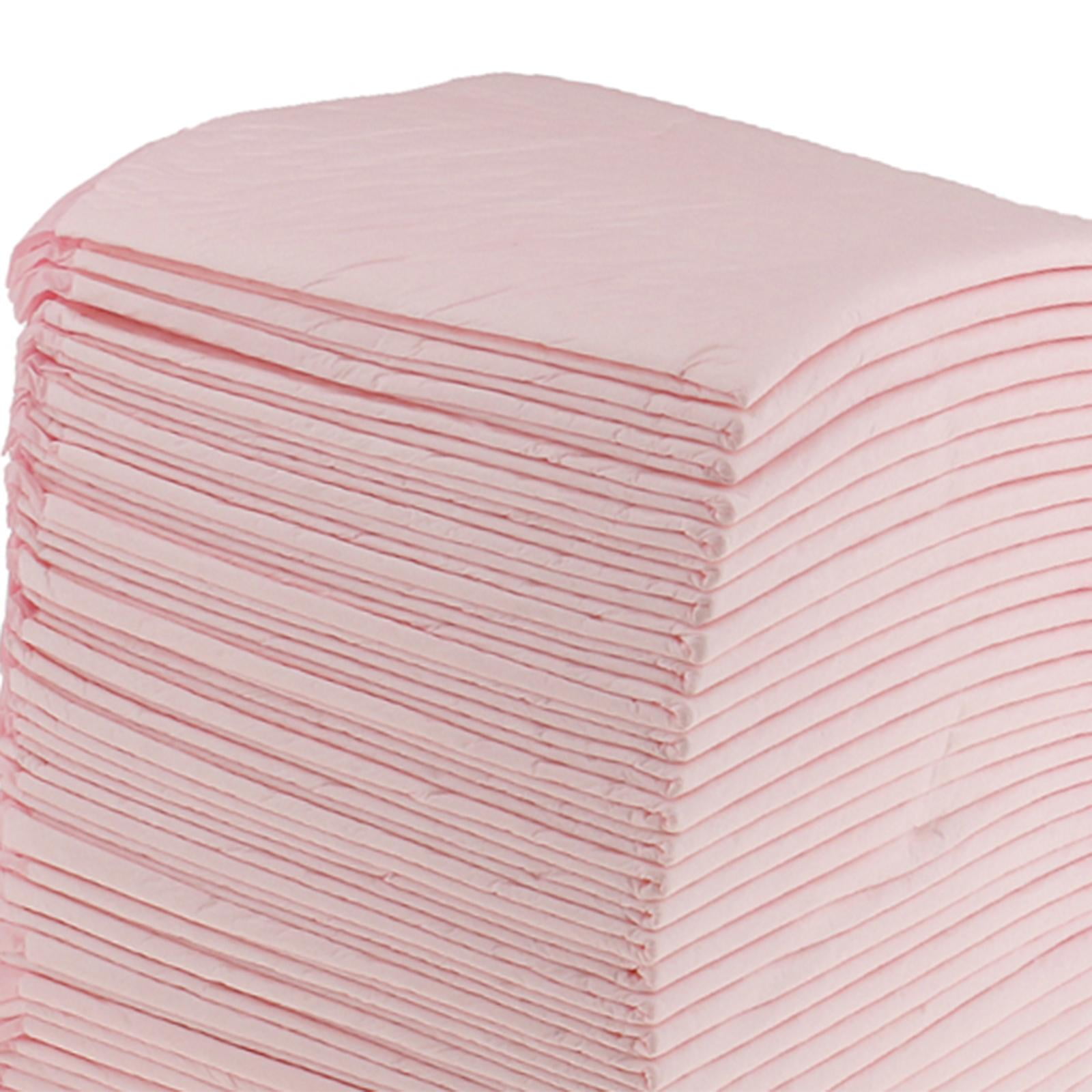 Wswqop 15 Pieces Disposable Waterproof Incontinence Bed Pads Mattress Absorbent Bedwetting - 45x33cm Pink