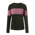 thumbnail image 6 of idosla Womens Sweaters Trendy Color Block Tops Long Sleeve Shirts Fall Outfits Early Fall Fashion 2025 Winter Clothing (Purple, M), 6 of 7