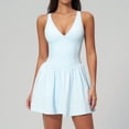 thumbnail image 1 of PISONIC Robe de Tennis à Col en V Profond avec Short Intégré et Soutien-Gorge Robe Athlétique pour Femmes Robe d'Entraînement de Golf d'Été avec Poches, 1 of 7