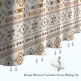thumbnail image 6 of Brown Geometric Triangle Diamond Pattern Shower Curtain 72"x84" ,Bathroom Decorative Shower Curtains Set with 12 Hooks,Modern Waterproof Washable Shower Curtain, 6 of 6
