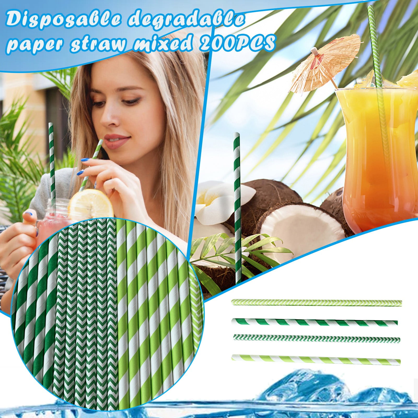 Disposable Colored Paper Straw Party Decoration Juice Drink Milk Tea ...