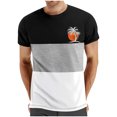 thumbnail image 1 of Mens Casual Pantalones Cortos Cuello Redondo Patchwork Impresión Suéter Blusa de Fitness, Camisetas para Hombre, 1 of 4