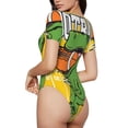 thumbnail image 2 of Saiise T-Rex Motif Football Grenouillère à Manches Courtes Col Rond Pyjama Extensible avec Fermeture à Pression-Grand, 2 of 7