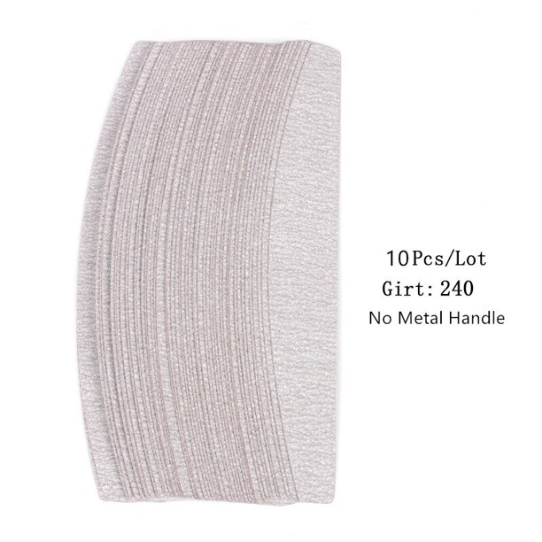 10 uds, lima de uñas de papel de lija extraíble negra/gris con mango de acero inoxidable, pulidor de uñas de repuesto de Metal 100/180 para manicura Tan Jianjun unisex