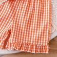 thumbnail image 6 of Toddler Baby Girl Easter Outfit Plaid Ruffle Sleeveless Tops and Shorts Set Kids Girls Easter Clothes, 6 of 6