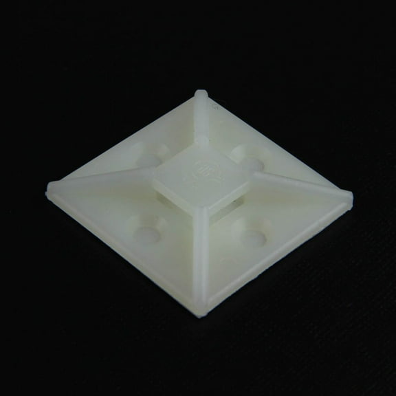 1.5" White Super-Stick Cable Tie Mounts - (pack of 10)