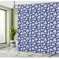 thumbnail image 4 of Ambesonne Blue and White Shower Curtain, Silhouette of Flower, 69"Wx70"L, Blue White, 4 of 4