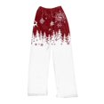 thumbnail image 4 of Women's Casual Christmas Printed Plush Pants, Full Length Long Trousers for Winter Wear, Soft and Warm Fleece Material with Festive Design for Women,White,M, 4 of 4