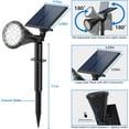 thumbnail image 5 of Solar Spot Lights Outdoor, 4 Modes/8 Pack Solar Spotlights Waterproof, 180° Adjustable Powered Landscape Lights, Outdoor Solar Lights for Yard Garden Pathway Flag Tree Wall Statue Warm White, 5 of 6