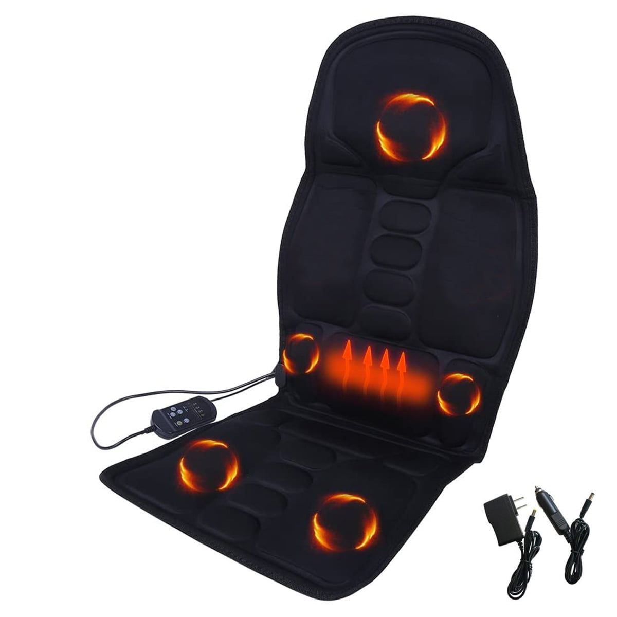 Vibrating Back Massager for Chair Massage Cushion Shoulder and Thighs Seat Massager with Heat 8 Vibrating Nodes to Relieve Stress and Fatigue for Back 