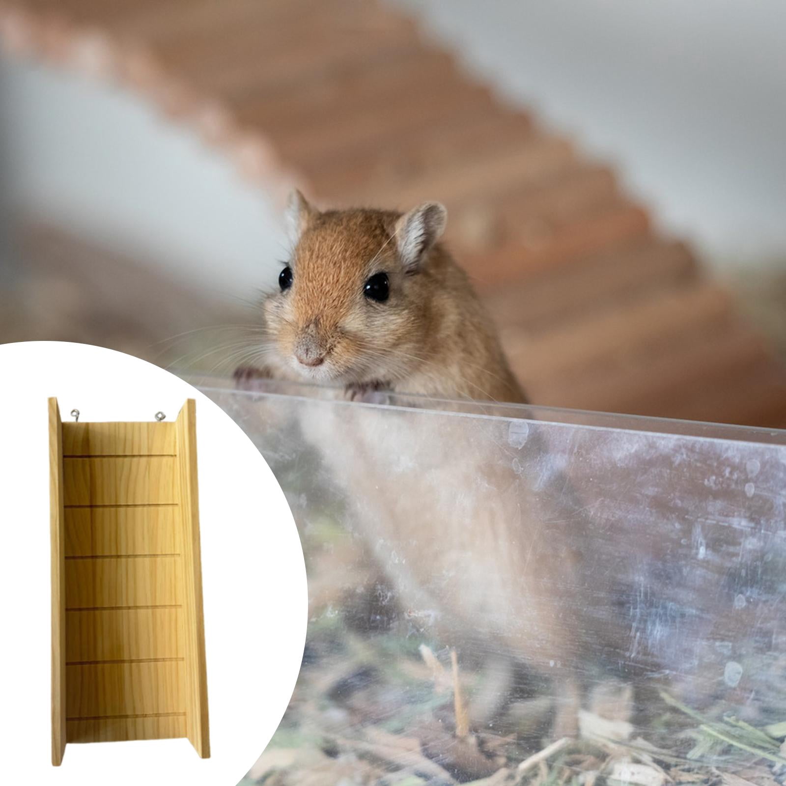 EHJRE Hamster Wooden Ladder Climbing Bridge Bridge Accessory Wooden Chew Stick Creative Climbing Toy Cage Decoration for Hamsters, Gerbils, Degus, And Ferre 35cmx18cmx16cm