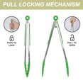 thumbnail image 4 of Unique Bargains Kitchen Tong Set Silicone Tips Non-Stick Cooking Tongs 3Pcs Green, 4 of 8